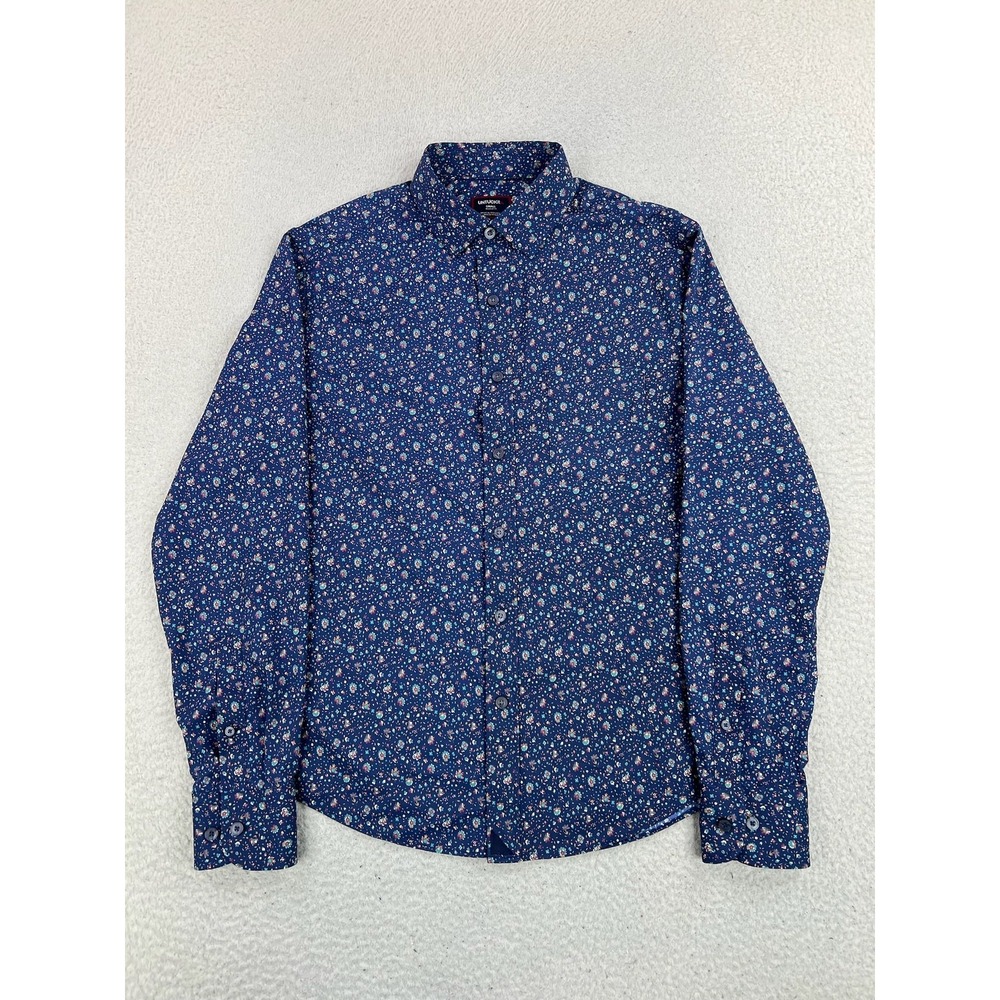 UNTUCKit Shirt Mens Small Blue Floral Millerford Performance Nylon LS Button Up